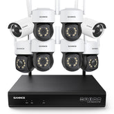 8MP 10-Channel Wireless PT & Bullet Security Camera System, Pan & Tilt, Two-Way Audio, IP66 Waterproof, Smart AI Human Detection, Work With Alexa